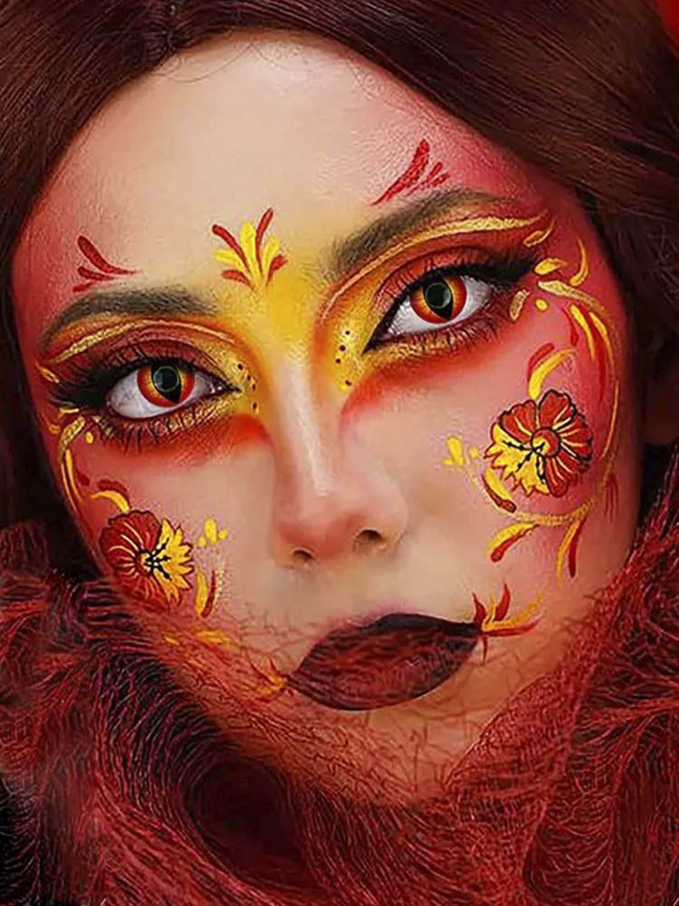 HALLOWEEN CAT EYE REDDISH BROWN