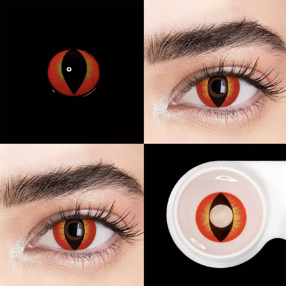 HALLOWEEN CAT EYE REDDISH BROWN
